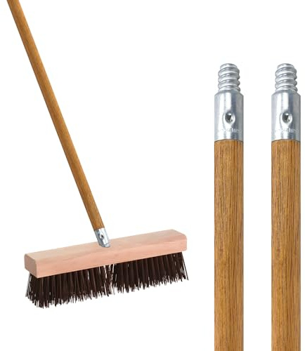 ILOT Commercial Products 54-inch Replacement Wood Broom Handle with Threaded Metal Tip and Lacquered for Floor Cleaning Sweeping in Home and Office (Pack of 2)