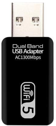 Chiavetta USB WLAN per PC, AC 1300Mbps Mini WLAN Stick DualBand 2.4GHz / 5GHz Dongle USB 3.0 WiFi 5 adattatori