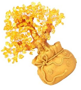 LIFKOME Lucky Tree Ornaments Feng Shui Money Tree Decoration Ornament for Home Office Christmas