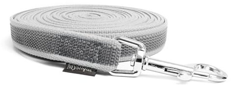Mystique® Gummierte Schleppleine 20mm mit Handschlaufe Standard Karabiner grau 10m