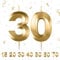 Geburtstagskerzen Zahlen 30,3D Gold Geburtstagskerzen,Kerzen Geburtstag Zahl 30, Kuchen Topper Dekoration Kuchendeko Geburtstag, Geburtstagskerzen für Geburtstagsdeko