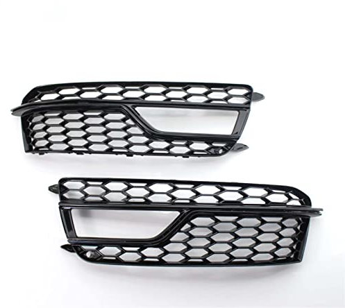 BTFWM Nero Argento 2 pezzi a nido d'ape for auto, coperchio della lampada fendinebbia anteriore, griglia a nido d'ape, griglia paraurti, for Audi, for S5 A5, for S-Line, paraurti 2013-2016 Copertura d