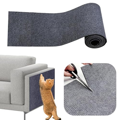 DEEMEIS [40cm*200cm] Kratzmatte für Katzen, Katzenkratzmatte,DIY Zuschneidbare Selbstklebende Teppich-Katzenmattenunterlage, Kratzschutz Sofa Katze