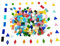 Glasmosaikfliesen, 4 Formen, quadratisch, Diamant, Dreieck, Rechteck, 220 Stück, Buntglas-Mosaikstücke für handgefertigte Kunst, Handwerk und Heimdekoration (Farbe mischen)