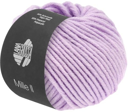 LANA GROSSA Mille II | Strapazierfähiges Mischgarn mit Merinowolle, waschmaschinenfest | Handstrickgarn aus 50% Schurwolle & 50% Acryl | 50g Wolle zum Stricken & Häkeln | 55m Garn FB165