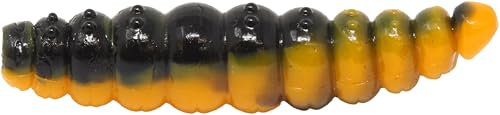 FTM Lifter Lures Larvy Cheese - 10 Gummimaden, Länge:4.5cm, Farbe:Dark Yellow/Black