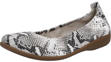 Josef Seibel Damen Klassische Ballerinas Fenja 01,Weite G (Normal),Ausgehschuhe,Slip-ons,Freizeitschuhe,sportlich,Weiss-schwarz,39 EU