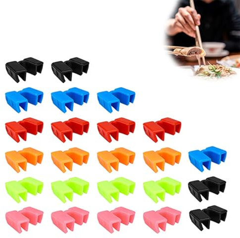 HJIAMA Entrenador de Palillos 24 piezas, Conector de Palillos, Adaptador Palillos Chinos, para Adultos, Principiantes para Practicar Palillos Chinos