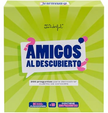 Mr. Wonderful - Juego de Cartas - Amigos al Descubierto - Incluye 6 pizarras Blancas y 6 rotuladores borrables - A Partir de 3 Jugadores