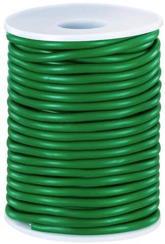 Alambre plastificado Verde 3,5mm x 20m, Alambre para Plantas y jardín, Alambre de torcedura Ideal para Atar Rosales, Soportes de Plantas y Manualidades, Resistente y Flexible