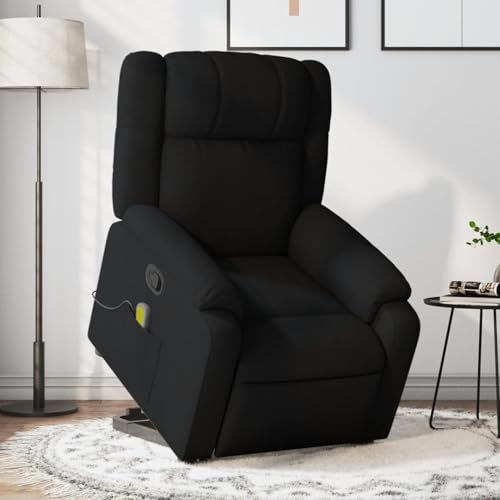 Homgoday Massagesessel, Massagesessel, neigbar, schwarz, aus Stoff, Massagesessel, Relaxsessel, Massagesessel für den ganzen Körper, Modell 3205216
