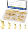 Glarks 75pcs 10lb/20lb/30lb/50lb/100lb Picture Hangers Hooks with Nails Kit, Golden Picture Photo Hanging Hooks with Nails, Picture Hanging Kit for Frame, Painting, Art, Photo