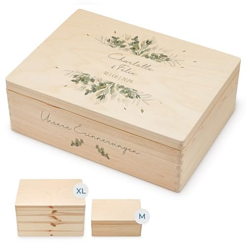 Amari ® Personalisierte Erinnerungsbox aus Holz | Pflanzwelt | Individuelles Hochzeitsgeschenk Erinnerung Hochzeit Personalisiertes Holzkiste