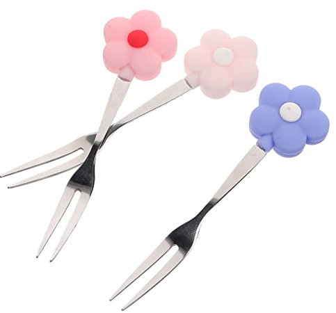 Forchettine da Frutta in Acciaio Inox 3 Pezzi, Mini Forchette
