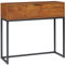 HOMCOM Console Meuble, Table Console, Console entrée Style Moderne, Table d'entrée étroite avec tiroir et Pieds en Acier, Bout de canapé, pour Salon, entrée, Couloir, 80 x 30 x 76 cm, Marron