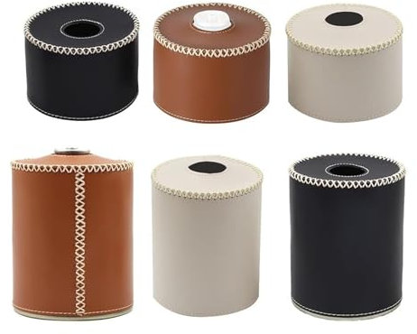 WAZUBC Camping Gas Canister Tank Cover, Leather Protector Sleeve Camping Gas Tank Cover Gases Tank Protector for Camping Picnic (Brown, 230g)