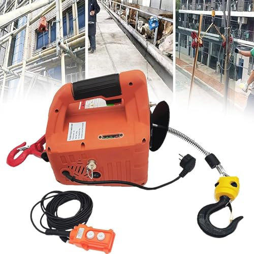 IZHIUTP Treuil électrique Portable de 500 kg - Idéal for Les usines, Les entrepôts et Les Chantiers de Construction - Câble de Levage et de remorquage Efficace