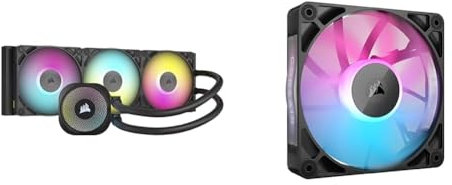 CORSAIR iCUE LINK TITAN 360 RX Refrigerador Líquido RGB Para CPU + iCUE Link RX120 RGB Ventilador PWM de 120 mm Paquete