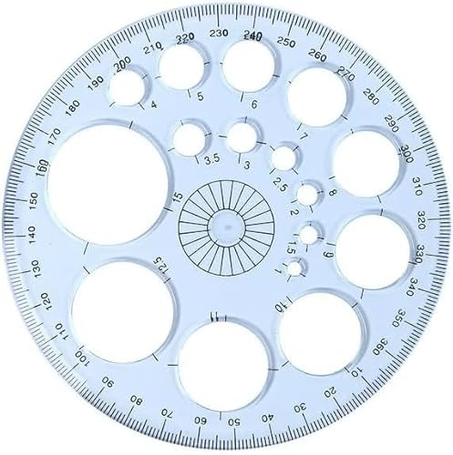 Weißer runder Winkelmesser, 360 Grad, Kunststoff, Vollkreis-Vorlage, 16 Größen, Zeichenwerkzeug, technisches Zeichnen