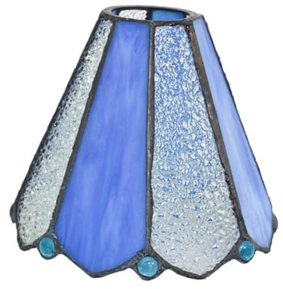 Blau Glaslampenschirm Dekorativer Leuchtmittel für E27 und Wandlampe | 1 Stück, Einfache Montage, Diffuse Beleuchtung, für Raum und Schlafzimmer, Schützt Hänge und Wandleuchte