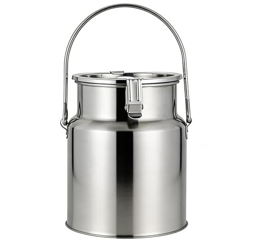 lechera de acero inoxidable con tapa Cubo para Transportar Leche, para almacenar líquidos y sólidos,Nofaucet-3L