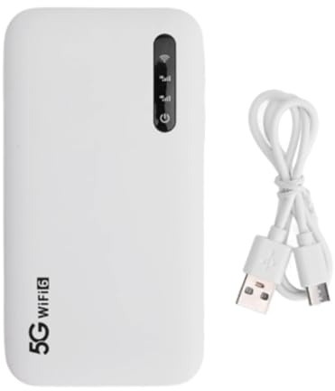 Tuidzljd 5G WiFi 6 Mobile Hotspot Router 5000Mah Supporto Portatile per Batteria per 16 Dispositivi Slot per Scheda SIM per Tablet di Telefono Hotspot di Viaggio