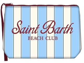 Saint Barth MC2 POCHETTE ALINE BEACHE STRIPES CELESTE 3345