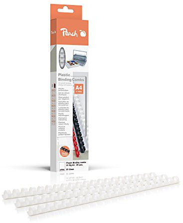 Peach Plastik Binderücken 12mm weiss Inhalt 25 Stück
