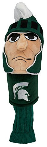 Team Golf NCAA Michigan State Spartans Maskottchen Kopfbedeckung Maskottchen Golfschläger-Headcover, passend für die meisten übergroßen Fahrer, extra lange Socke für Schaftschutz, offizielles