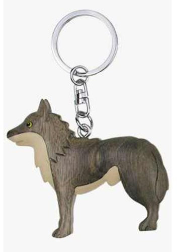 Wolf Schlüsselanhänger aus Holz