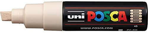 Uni Posca Marker PC-8K Glas Stift Breite Meißelspitze 8.00mm Biege