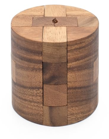 Powder Keg: Wooden Puzzles for Adults an Interlocking 3D Cylinder Brain Teasers from SiamMandalay with Free SM Gift Box (Pictured)