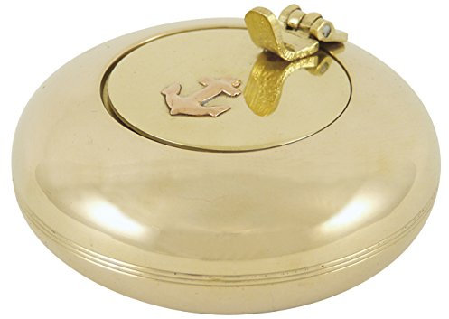 Unbekannt Générique 3112 Taschen-Aschenbecher Glas Messing glänzend 7,5 x 4 x 7,5 cm