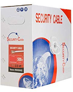 Cables Direct Online 500ft Solid 22/4 Alarm CCA Shielded Cable for Low Voltage, Burglar System, Fire Detector, Security Station, Door Bell, 22AWG 4 Conductors Wire