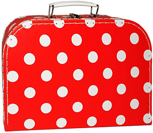 alles-meine.de GmbH Kinderkoffer - KLEIN - rot & weiße Punkte - Pappkoffer - Puppenkoffer Koffer Kinder - Pappe Karton - gepunktet/Polka Dots - ideal für Spielzeug und als ..