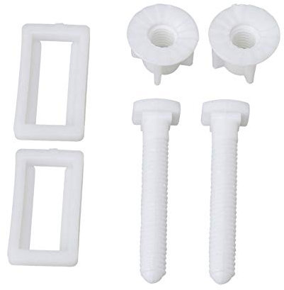 BQLZR en forme de rectangle Blanc Abattant de toilettes à charnière Boulons Vis Écrous Outil de réparation Lot de 2