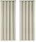 Deconovo Verdunkelungsvorhang Gardine Wohnzimmer Thermogardine Ösen, 183x168 cm(HöhexBreite), Hellbeige, 2er Set