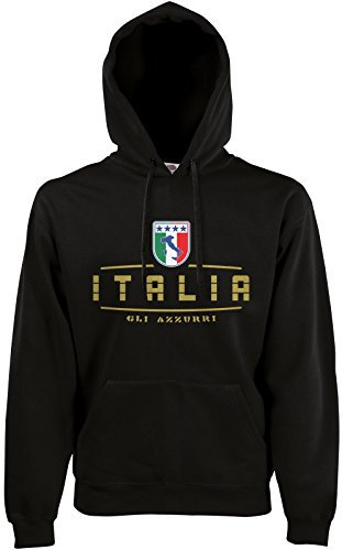 AkyTEX Italien Italia Fan-Hoodie EM-2021 Kapuzenpullover Schwarz L