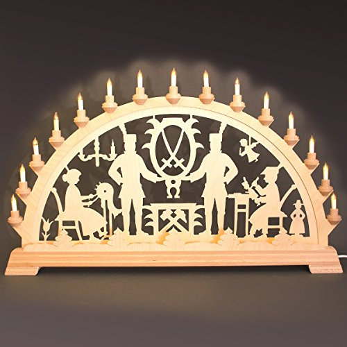 exclusiv Holzkunst Taulin Schwibbogen Erzgebirge mit Vordergrundbeleuchtung