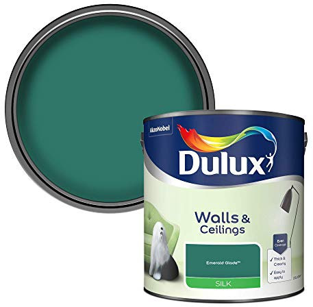 Dulux Walls & Ceilings Silk Emulsion Paint, Emerald Glade, 2.5 Litres