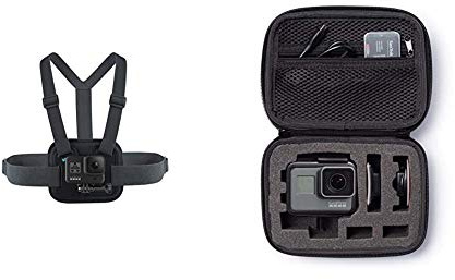 Chesty V2 - Fixation de Poitrine pour l’Action (Gopro Accessoire Official) & Amazon Basics Étui pour GoPro - Taille XS