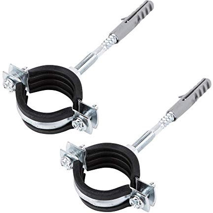 (Confezione da 2 pezzi) Staffe per tubi in metallo singolo antivibrazioni Morsetti con rivestimento in gomma per tubi Ø 32-36 mm (2)