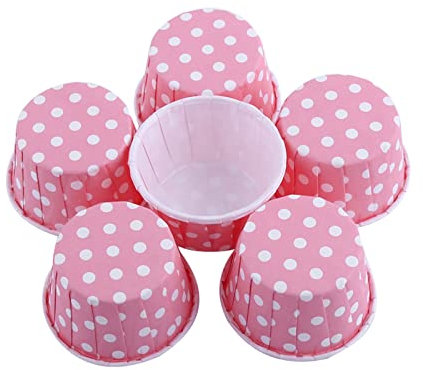 100 Stück Papierkuchen Cupcake Liner Fall Wrapper Muffin Antihaft-Backbecher für Urlaub Mini Party Hochzeit 8 Farben Sicher Lebensmittelqualität Kein Geruch Gebäck Muffin Formen Formen(Rosa)