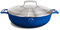 SAVEUR SELECTS Cacerola de hierro fundido esmaltado de 30 cm con tapa de doble pared de acero inoxidable, antiadherente, calidad reliquia, apta para horno, 4,2 L, sin PFOA y PFA, color azul clásico