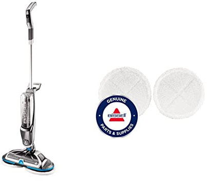 Bissell 2240N SpinWave Cordless, mopa eléctrica para Suelos Duros, 18V, 2131 Almohadillas rugosas para Spiwave, 50 W, Other, Blanco