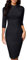 HOMEYEE Damen Vintage Revers Geraffte Bodycon Business Bleistiftkleid B574 (M, Schwarz-L)