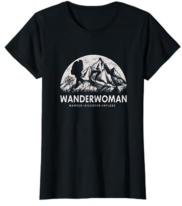 Wanderwoman Wandern Berge Natur Alpen Wanderin Frauen Damen T-Shirt