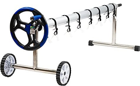 Zelsius Sistema di avvolgimento mobile in acciaio inox | per pellicole solari, teloni e coperture da 300 a 570 cm | dispositivo di rotolamento e copertura piscina