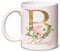 Personalised Mug Floral Gold Initial Name 11oz. Mum Sister Friend Mother's Day, Birthday Gift Idea Microwave Dishwasher Safe. Premium Coated