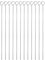 Kebab Skewers Set of 12 BBQ Barbecue Metal Grilling Skewer Sticks Reusable Long Metal Skewer for Shish Kabob Kebab Meat Chicken Shrimp Vegetables Ring Tip Handle, 40cm/15 Inch